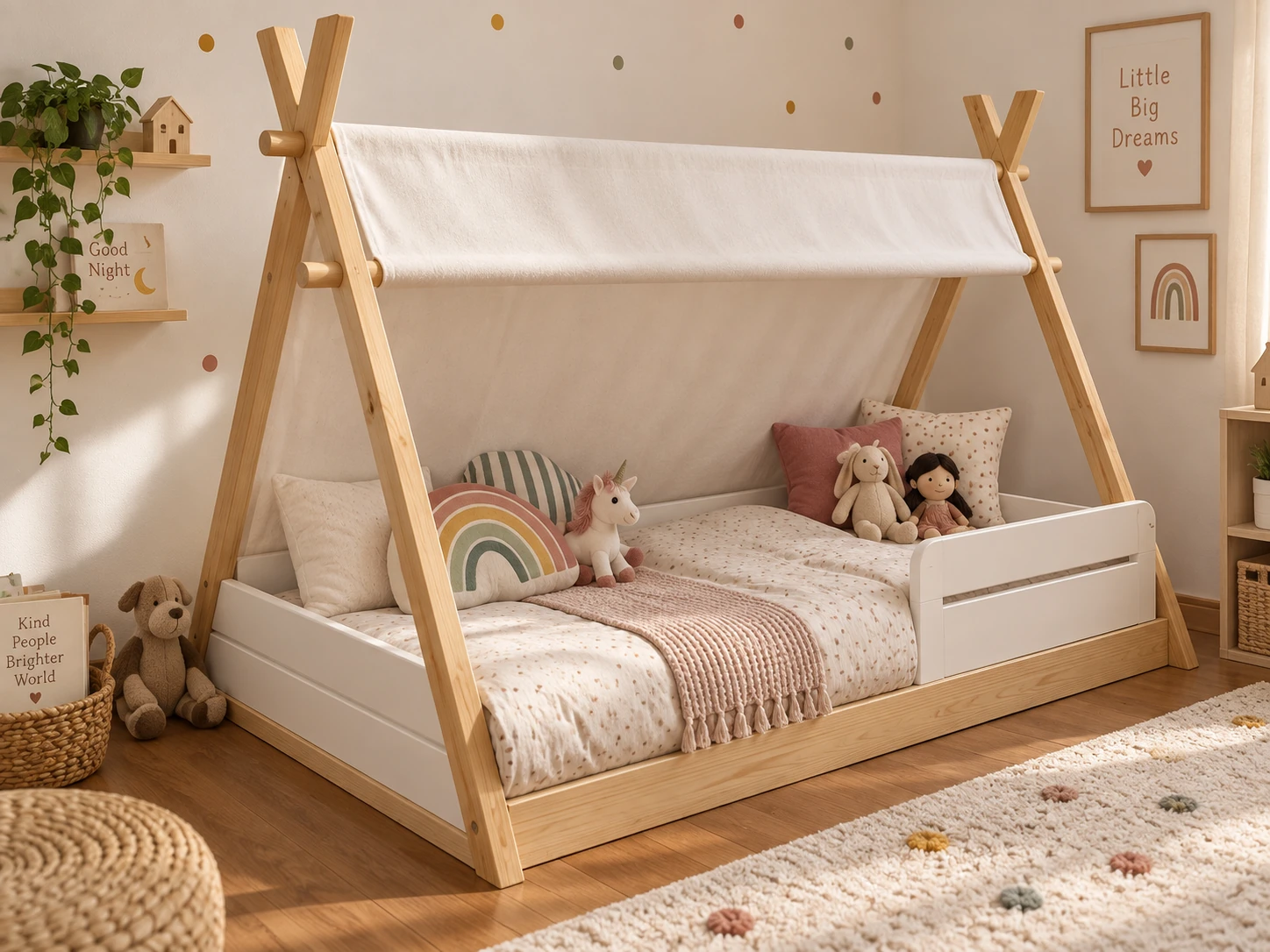 Cama Montessori de madera